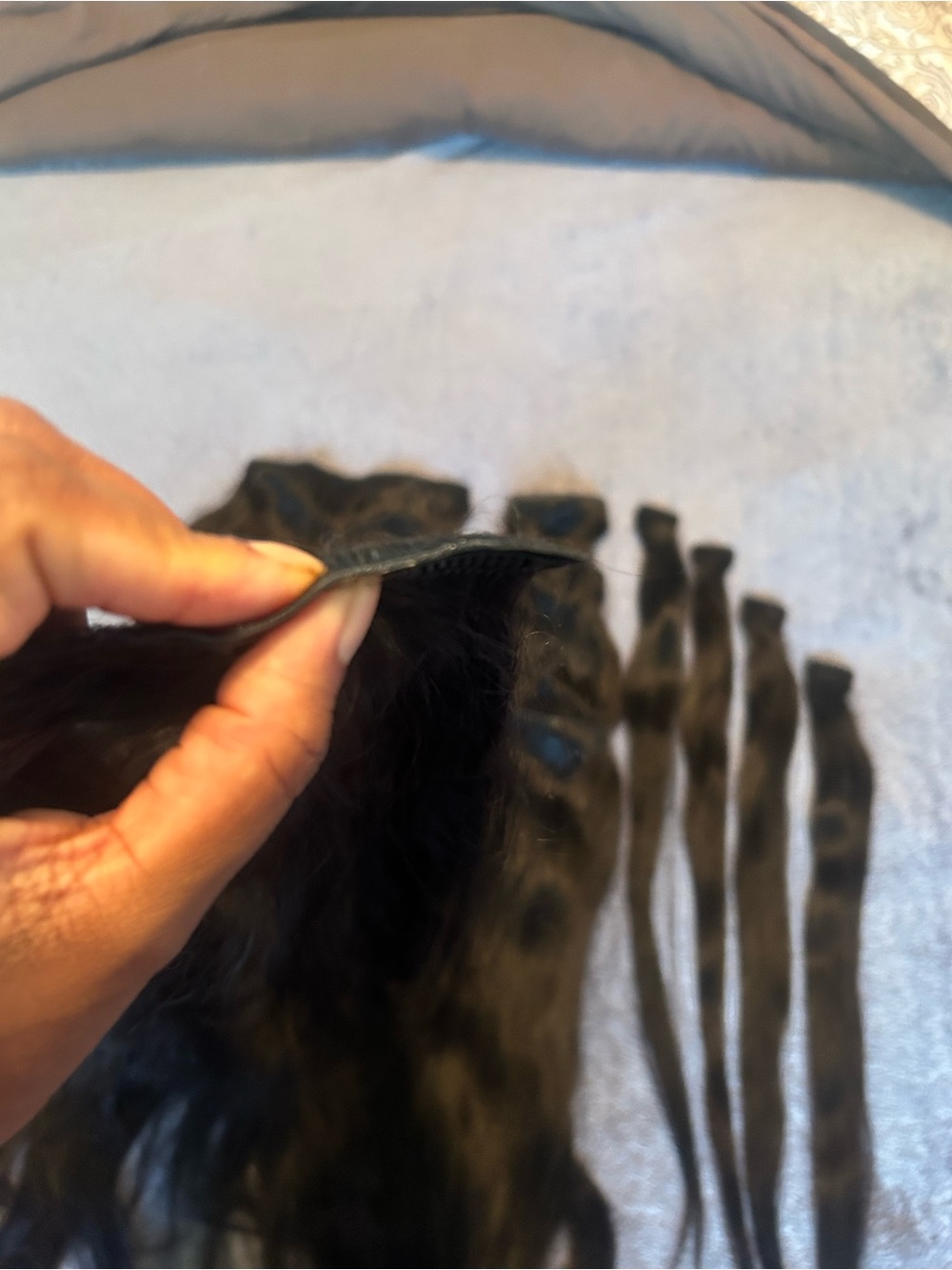 Luv Me Natural Dark Brown Clip-In Hair Extensions - full set 20” - Picture 4 of 5